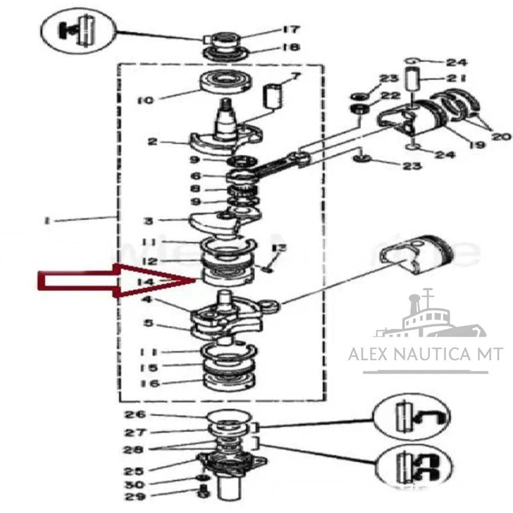 Rolamento Central Yamaha 15 Hp Dm 25mm X 57mm X 18mm