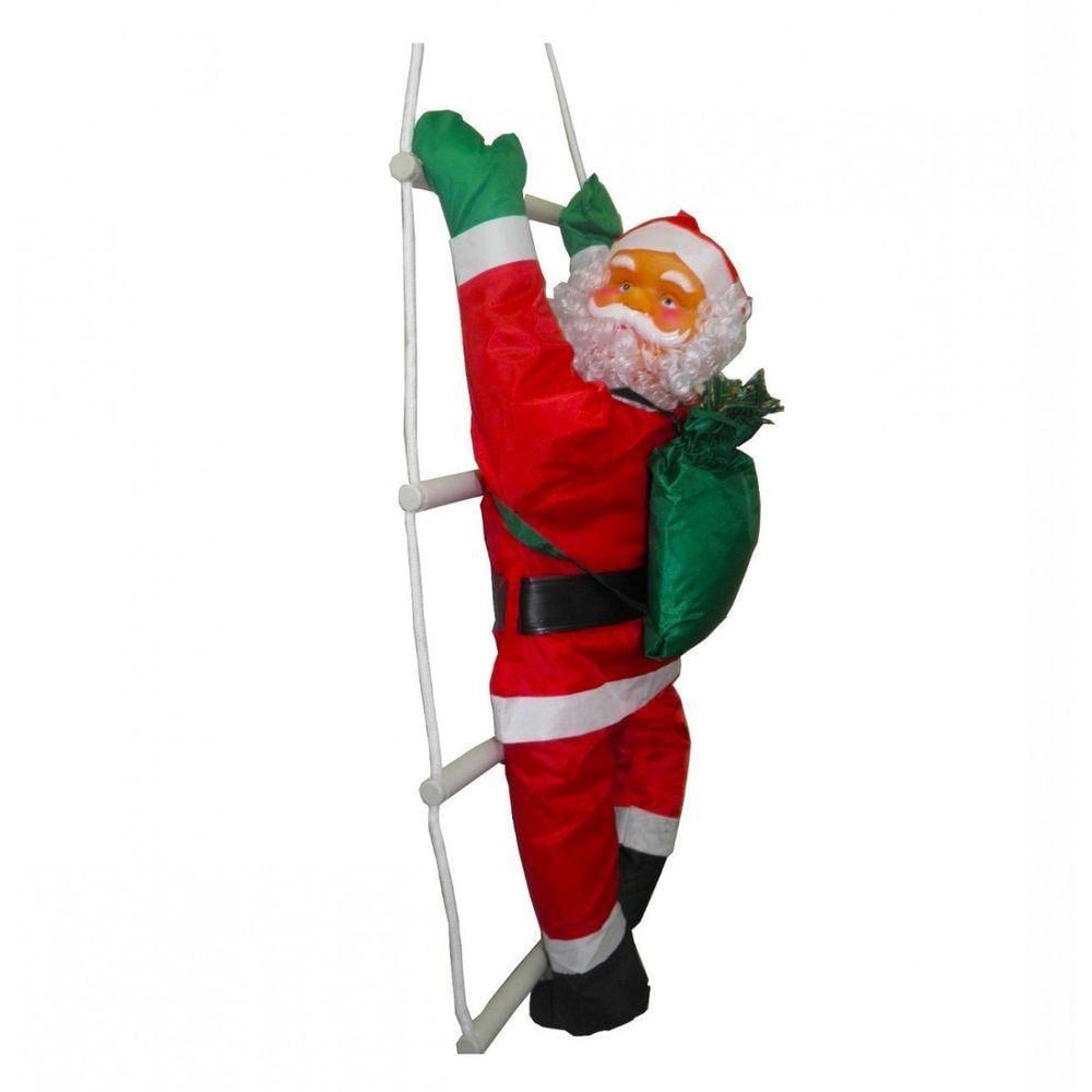 Papai Noel Subindo Escada Natal Decoracao Enfeite Natalino