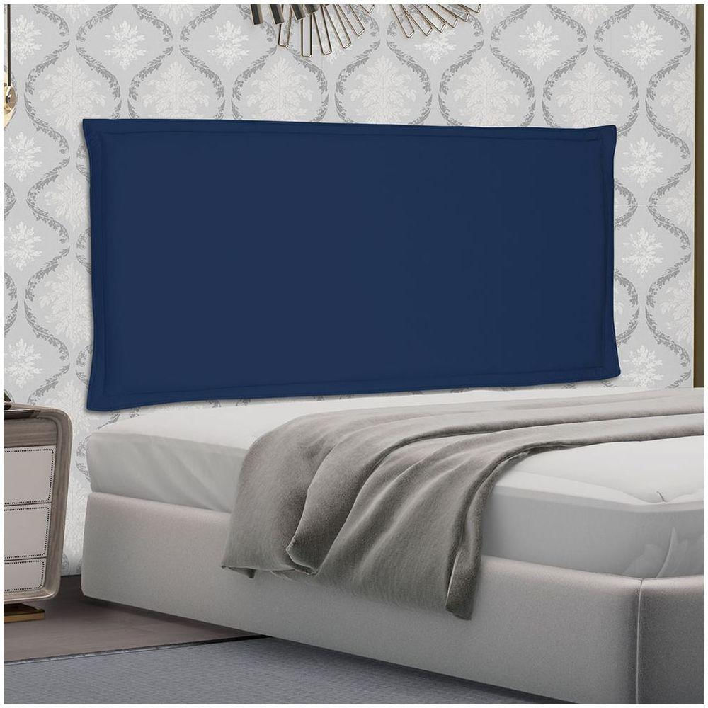 Cabeceira Painel Casal 1,40m Veneza Suede Azul Marinho