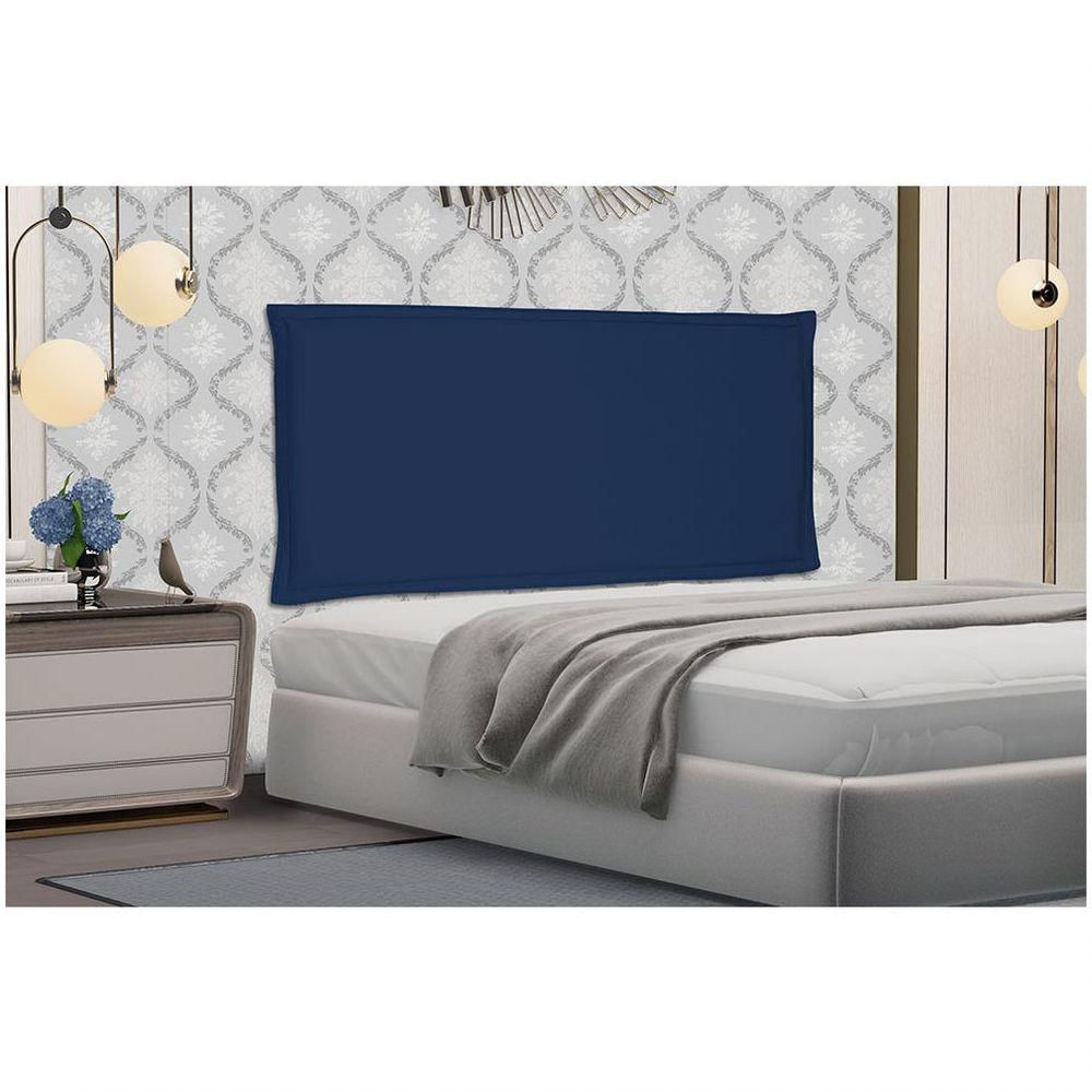 Cabeceira Painel Casal 1,40m Veneza Suede Azul Marinho