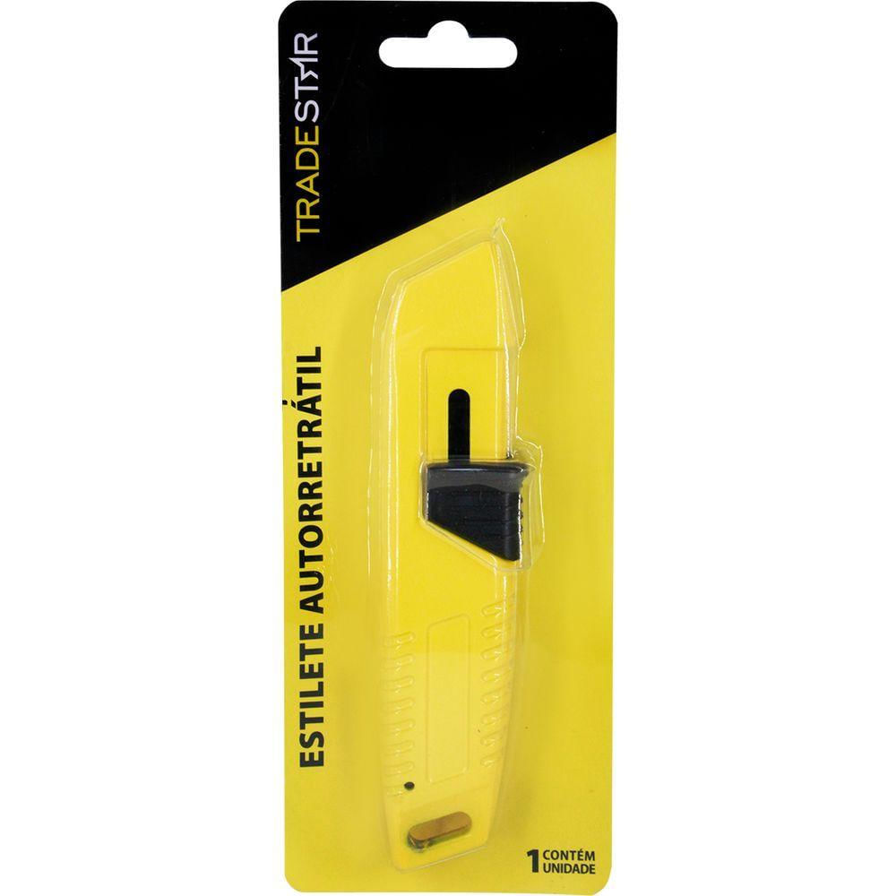 Estilete Automático Autorretrátil Trapezoidal Com Lâmina 18mm