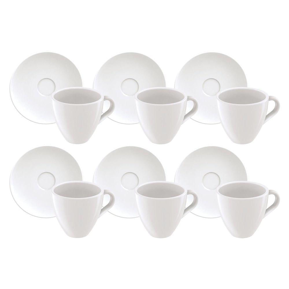 Kit Xícaras De Café Expresso Tramontina Paola Em Porcelana 95 Ml 12 Peças Tramontina