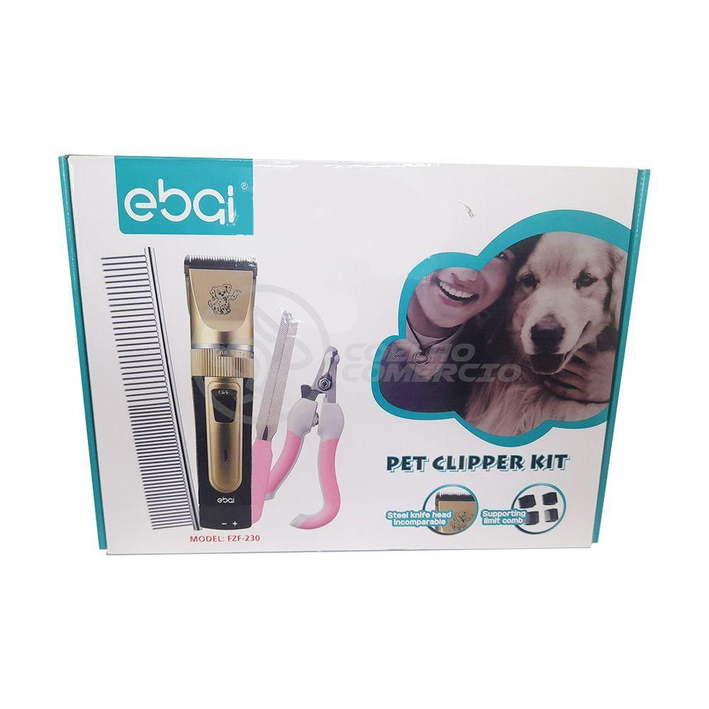 Máquina De Tosa Para Cães Ebai Dourada Com Pente Lixa E Cortador De Unhas