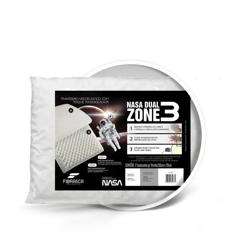 Kit Travesseiro Nasa Dual Zone Fibrasca Mais Capa Protetora