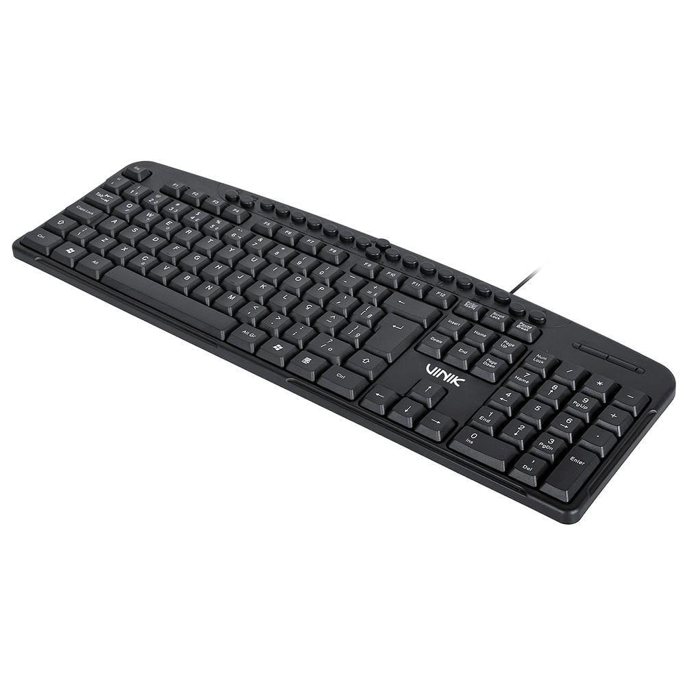 Teclado Usb Multimidia Dynamic 107 Teclas + 20 Teclas Multimidia Abnt2 Resistente à água 1.8m Preto - Dt141