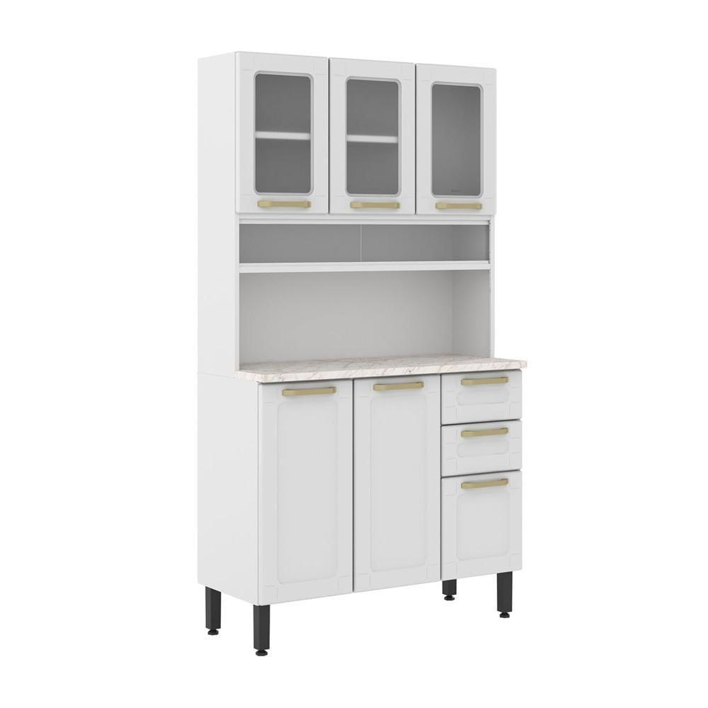 Cozinha De Aço Compacta 6 Portas Branco Colors Bertolini Branco