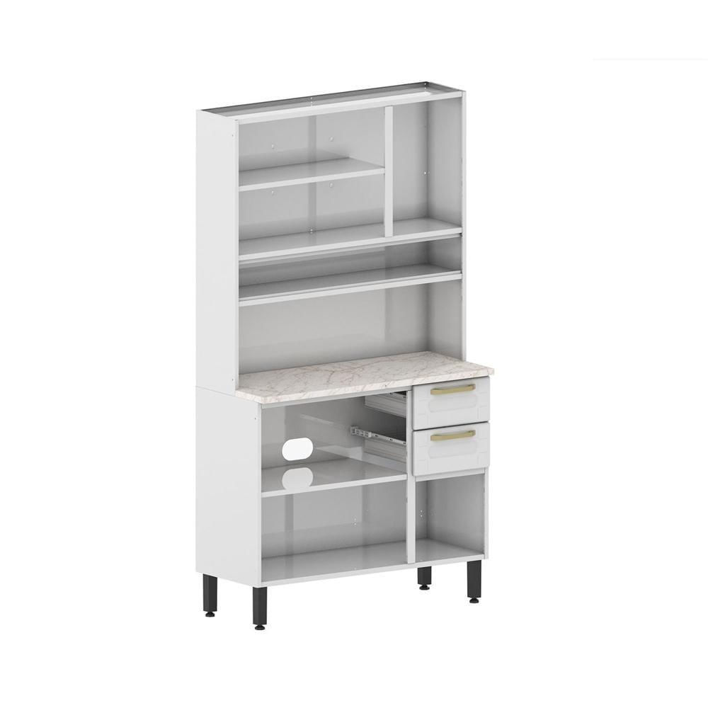 Cozinha De Aço Compacta 6 Portas Branco Colors Bertolini Branco