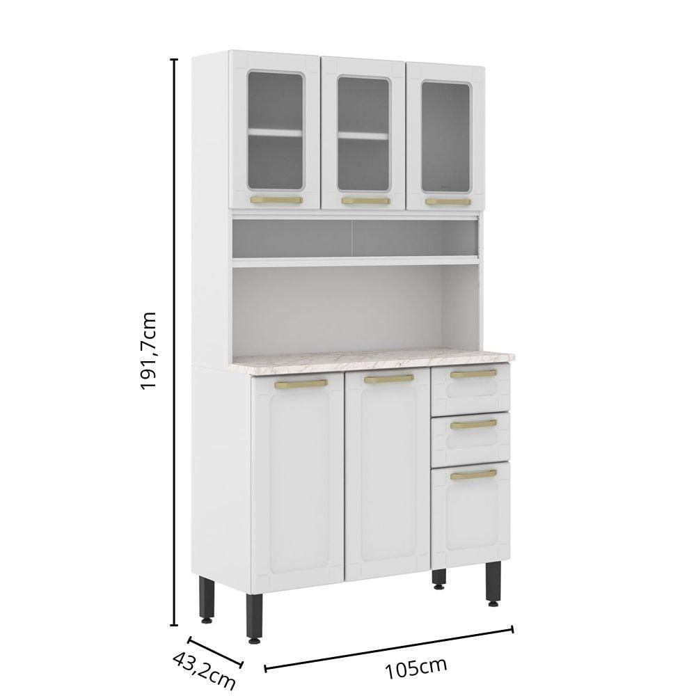 Cozinha De Aço Compacta 6 Portas Branco Colors Bertolini Branco