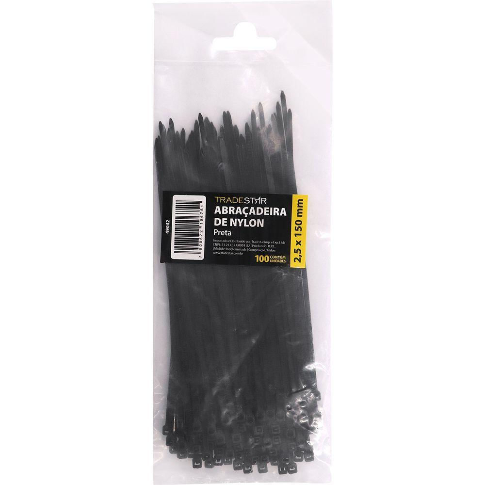 Abraçadeira Nylon Enforca Gato 2,5x150mm Preto C/ 1000 Un