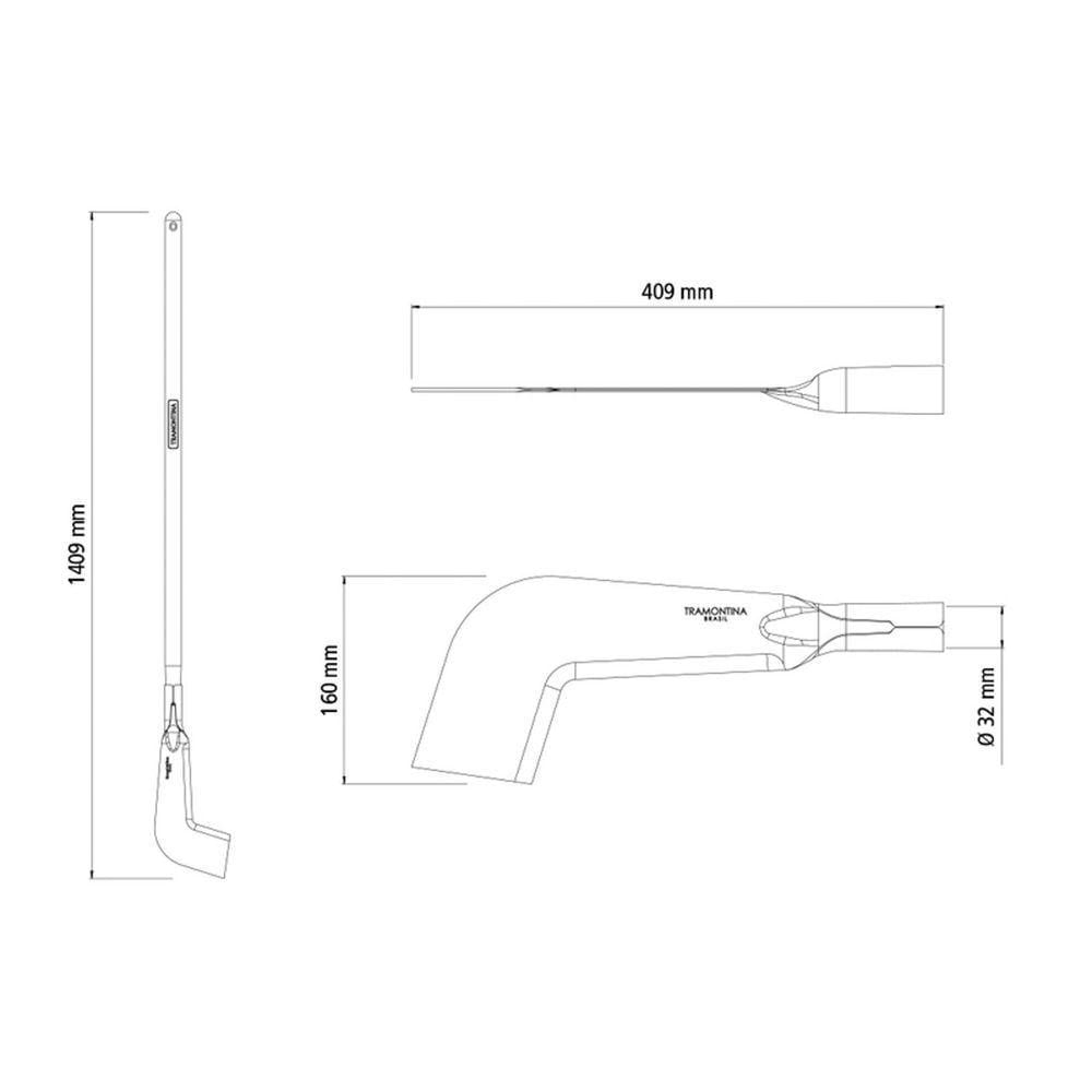 Foice Reta Tramontina Em Aço Com Cabo De Madeira 110 Cm Tramontina