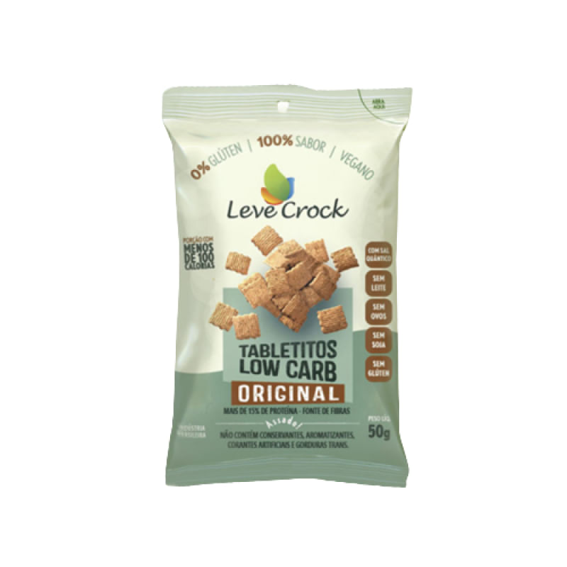 Biscoito Tabletito Original Low Carb Sem Glúten Leve Crock 50g