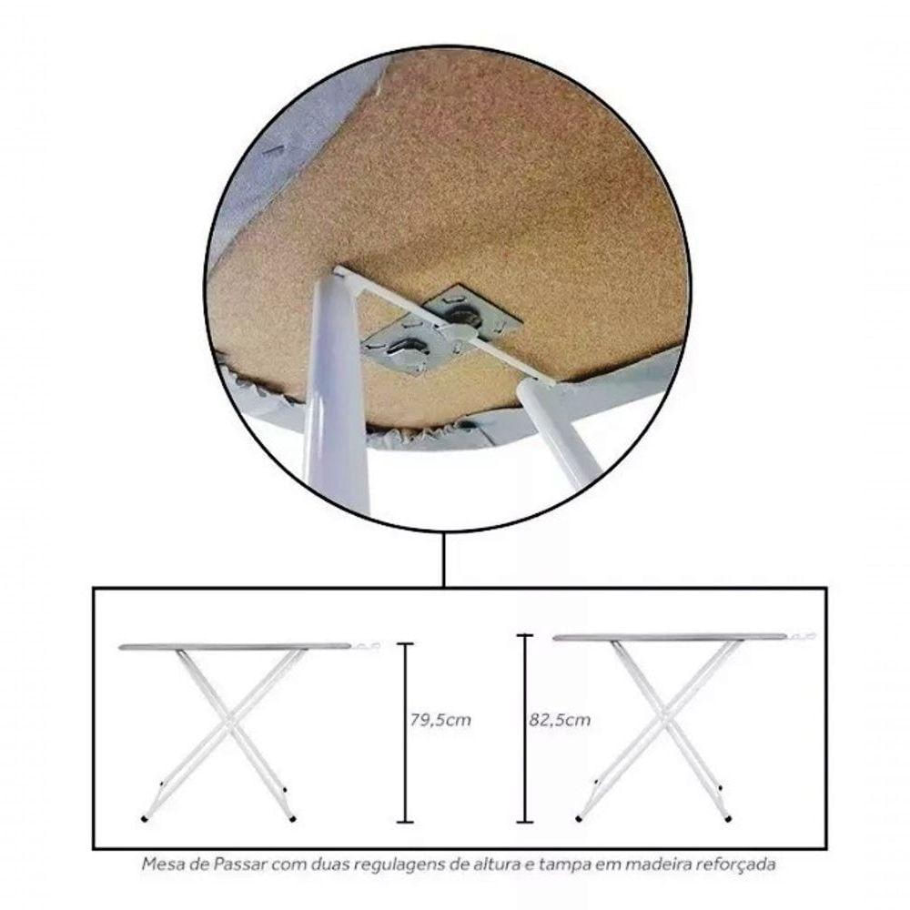 Tábua Mesa De Passar Roupa Com Porta Ferro Retrátil Plus C