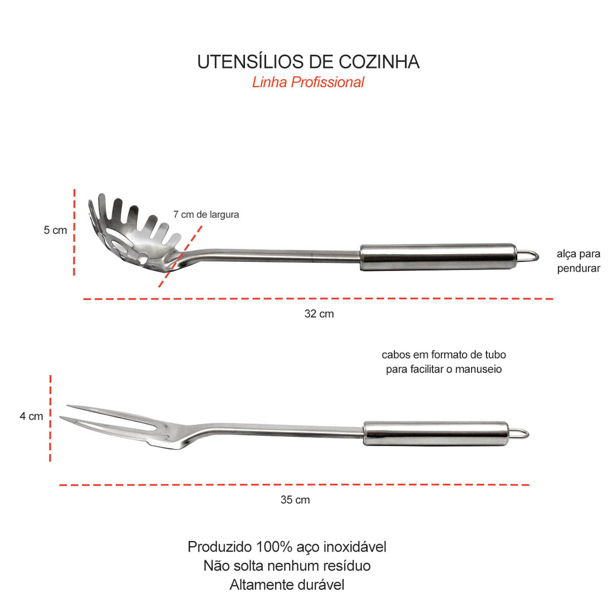 Garfo Trinchante e Pegador Utensilio Cozinha Profissional Inox