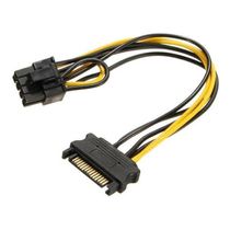 Cabo Adaptador Sata Pic-Ex 8 Pinos 2+6 Riser Placa De Video