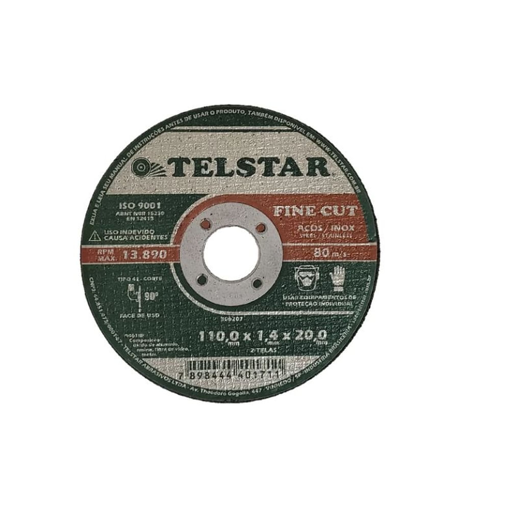 Disco Corte Fine Cut Inox/ Ferro 4.1/2\&#039 X 1,0 X 7/8\&#039 - Telstar