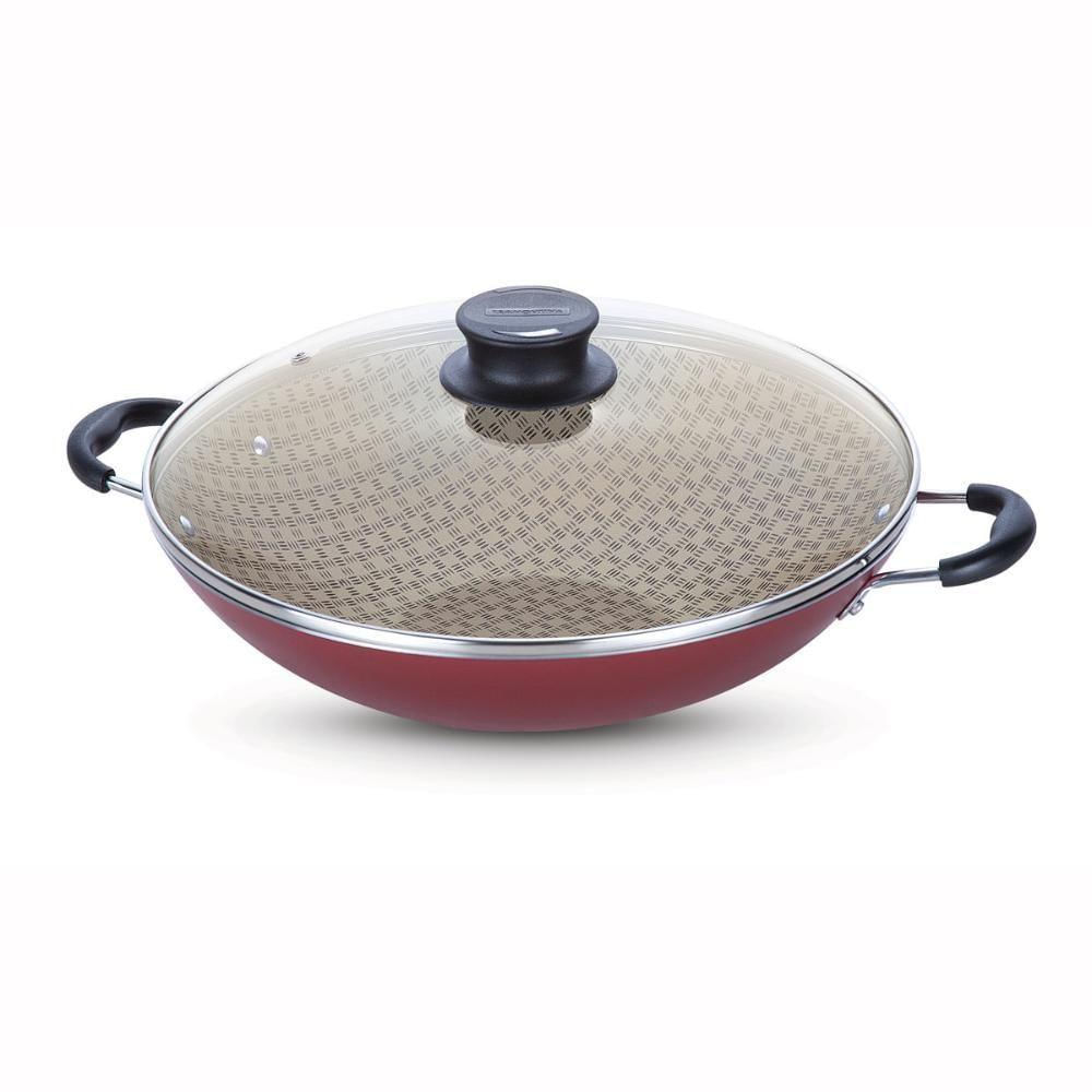 Panela Wok Alumínio 36cm Paris Vermelho - Tramontina