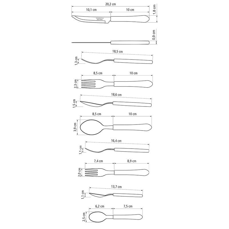 Faqueiro Tramontina Leme 20 Peças Preto 23198/018
