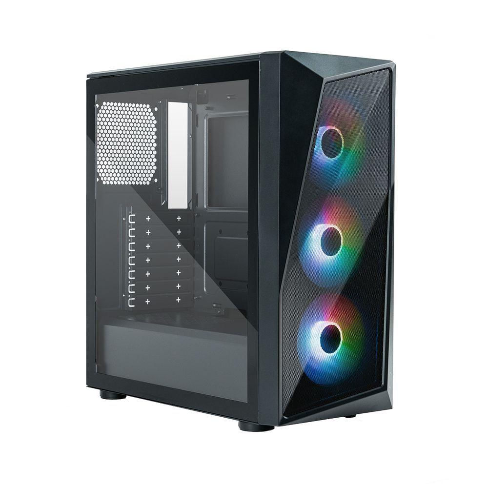 Gabinete Cooler Master Cmp 520 Lateral De Vidro - 3 Fans Led Argb- Preto - Cp520-kgnn-s00