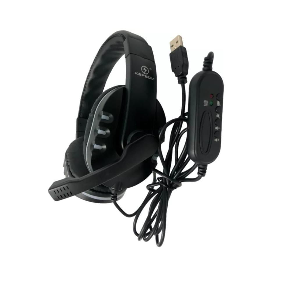 Fone Headphone Gamer Estéreo Para Pc Led Kapbom Ka-9007 Preto