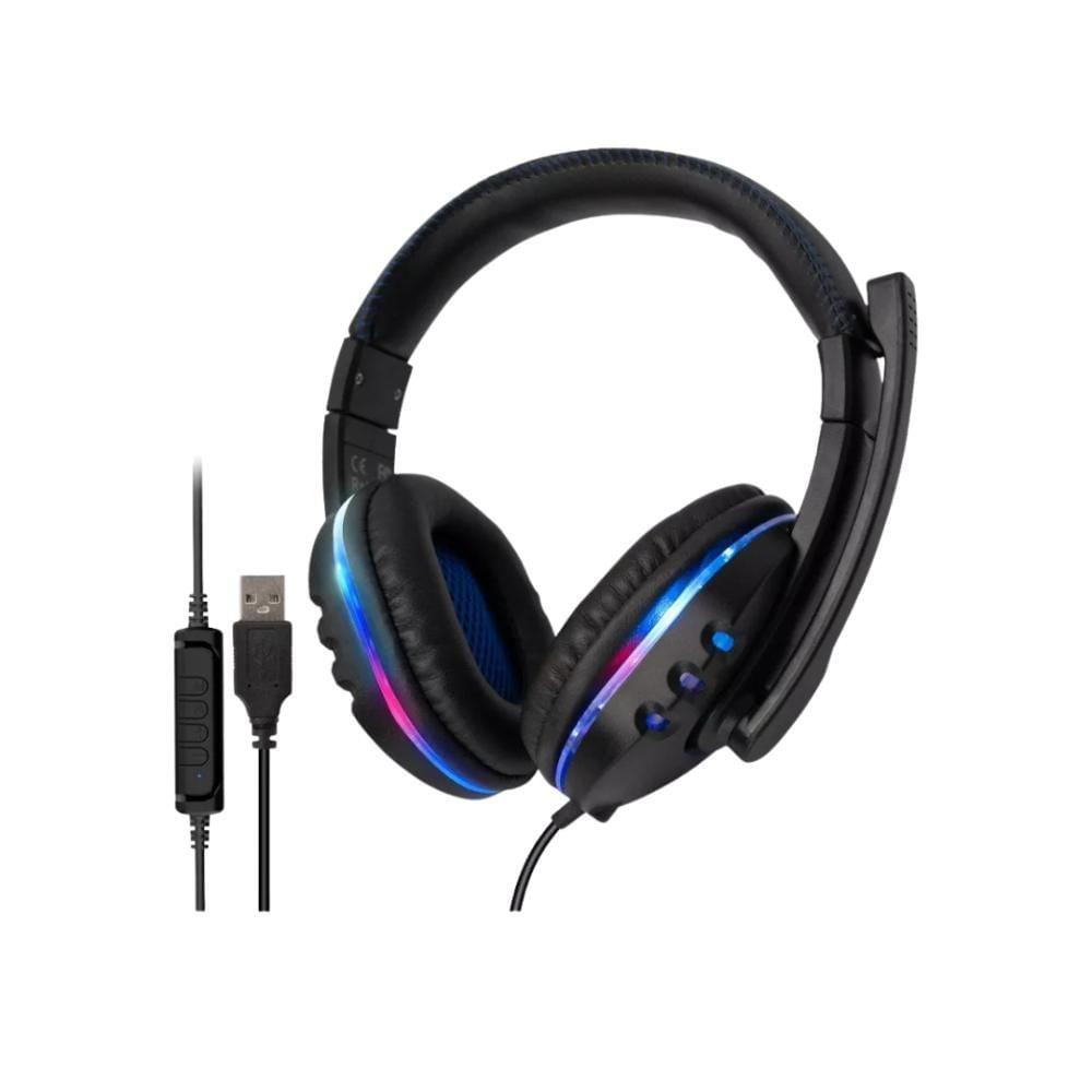 Fone Headphone Gamer Estéreo Para Pc Led Kapbom Ka-9007 Preto