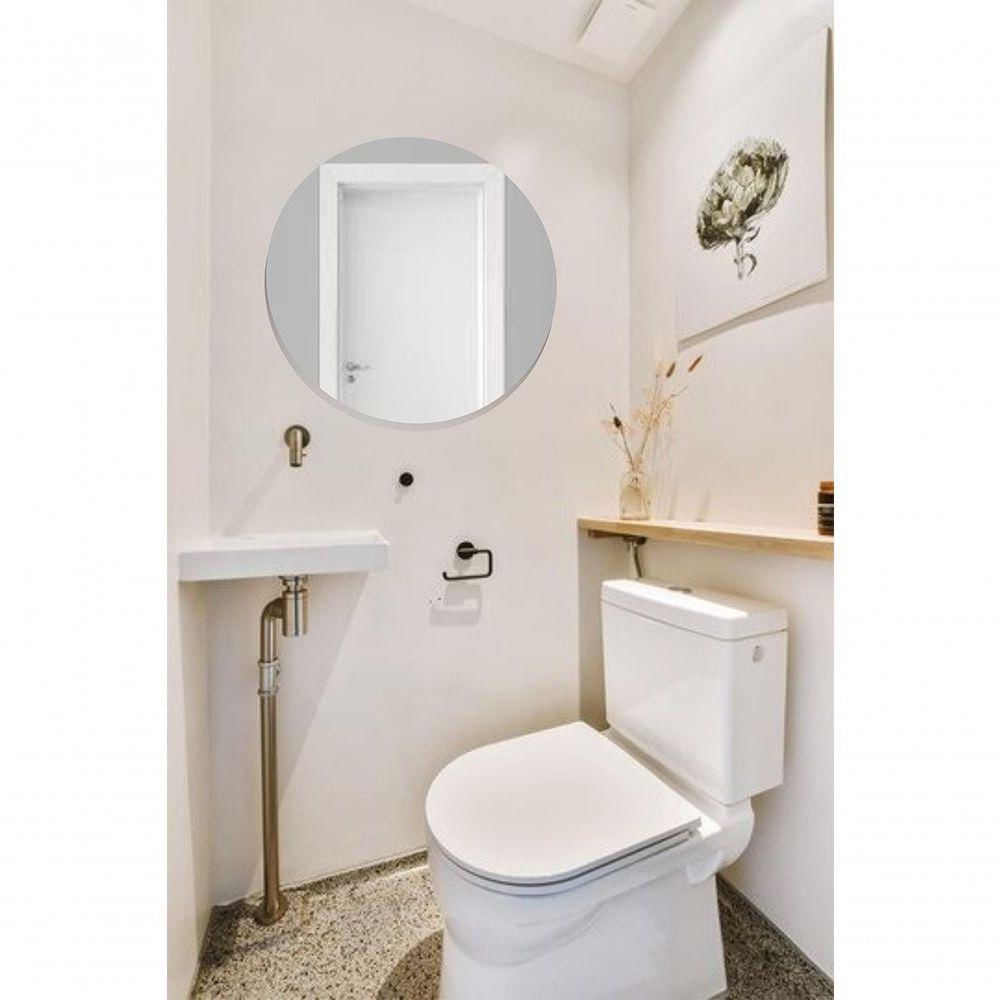 Espelho Redondo 60cm Para Banheiro Quarto Sala Decorativo Parede Vidro Lapidado