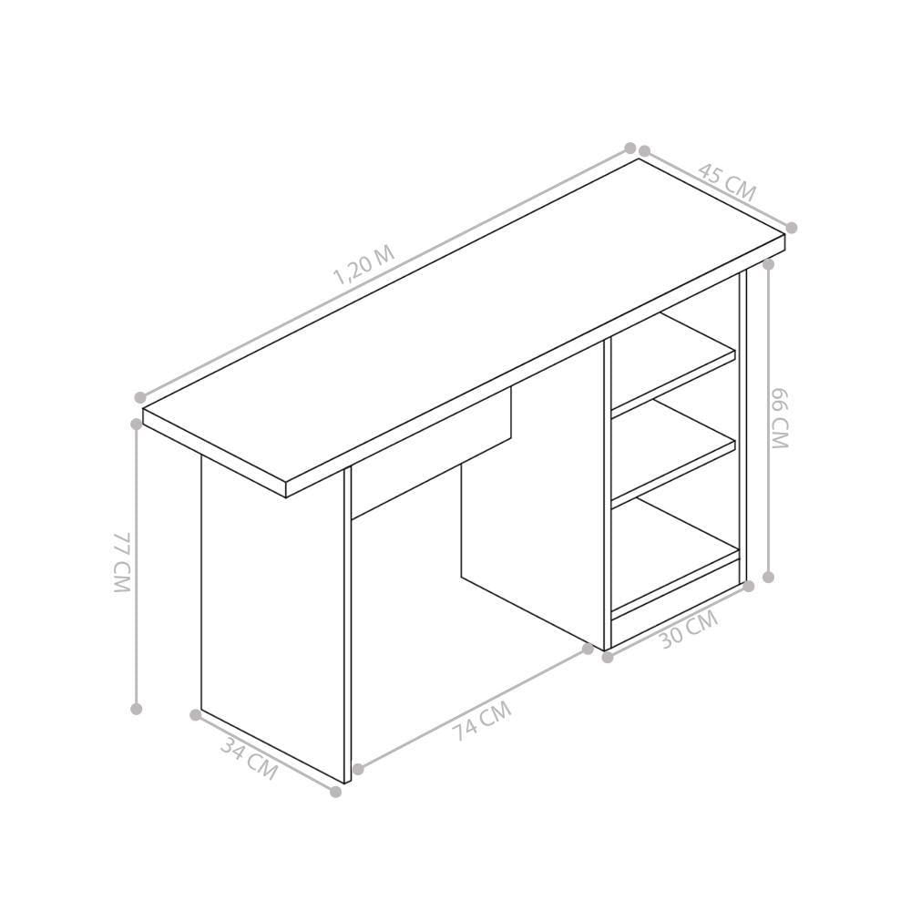 Mesa De Computador Lipe Canela E Off White