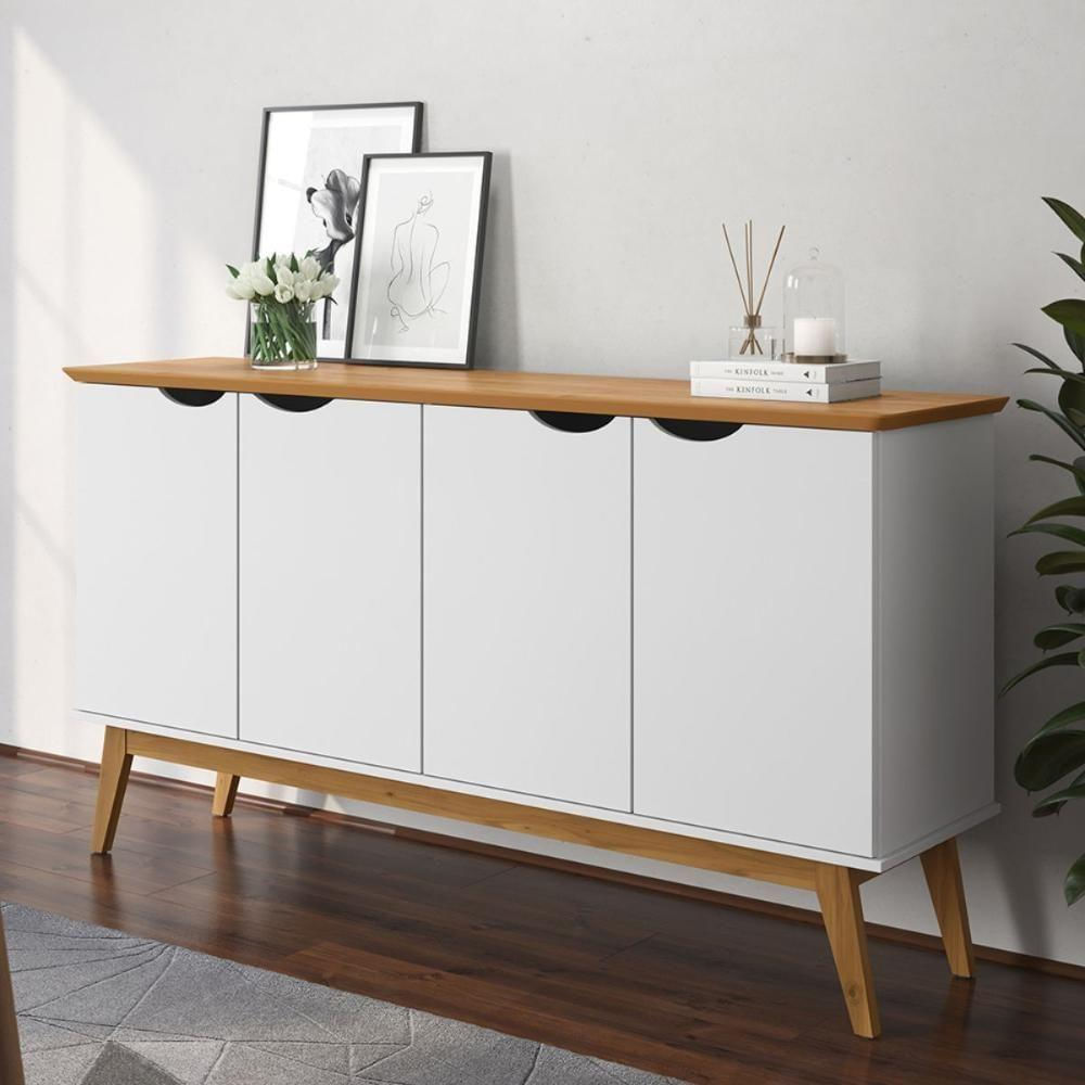 Buffet Com Portas Colatina Branco Acetinado Cinamomo