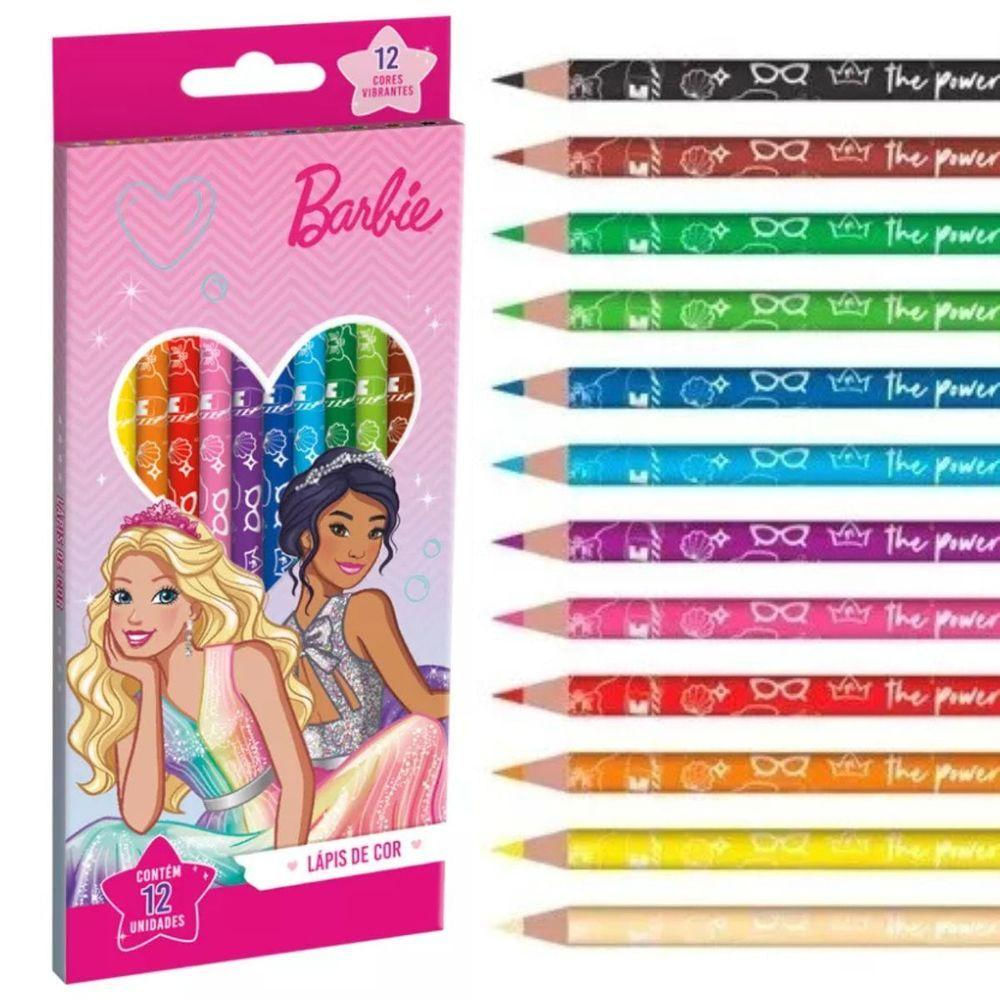 Lápis De Cor Barbie - Sextavado - 12 Cores - 643557 - Tris