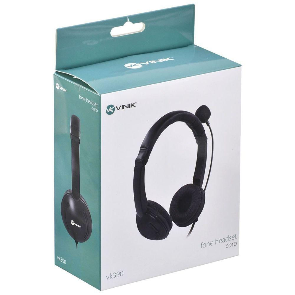 Fone De Ouvido Headset Corp Usb Com Microfone - Preto - Vk390