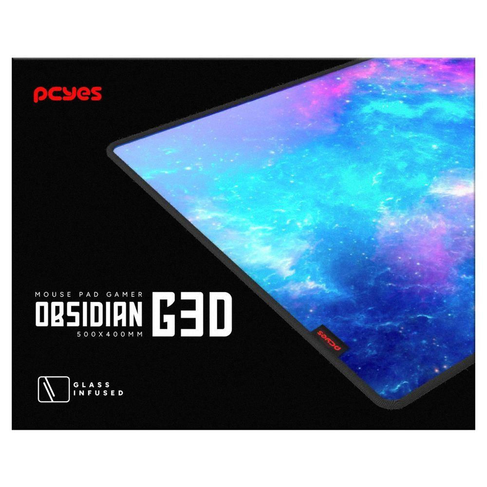 Mouse Pad Gamer Pcyes Obsidian G3d 500x400mm Tecido Com Infusão De Vidro Pempg3d