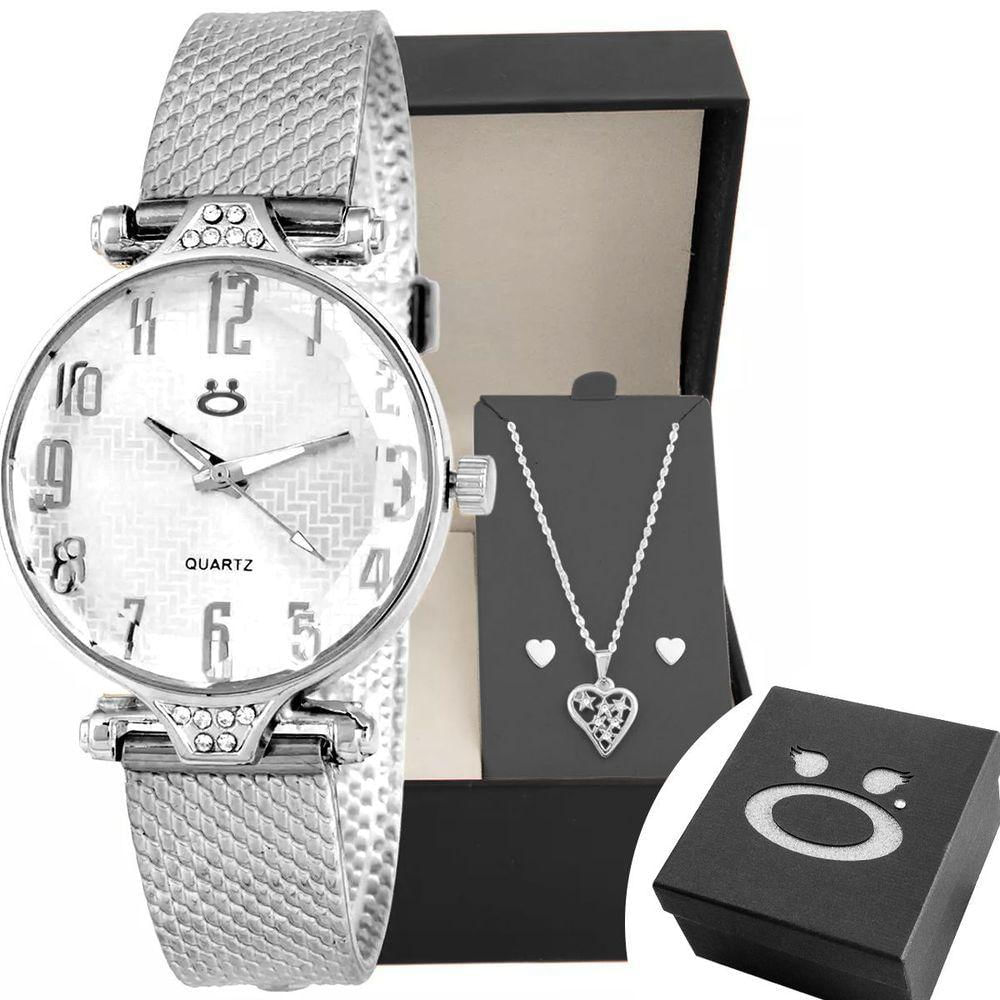 Relogio Aço Feminino Prata Qualidade Premium Inoxidável Presente Social Ponteiro Casual Original