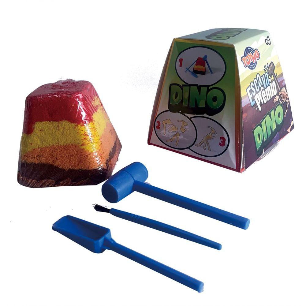 Escava Prêmio Kit Explora Fóssil Dinossauro Toyng Kit Com 3