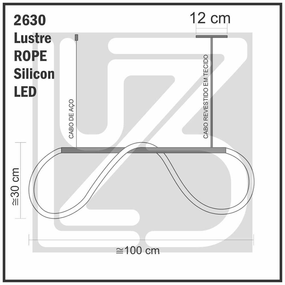 Lustre Design Moderno Rope 38w - Silicon Led 3000k - Bronze