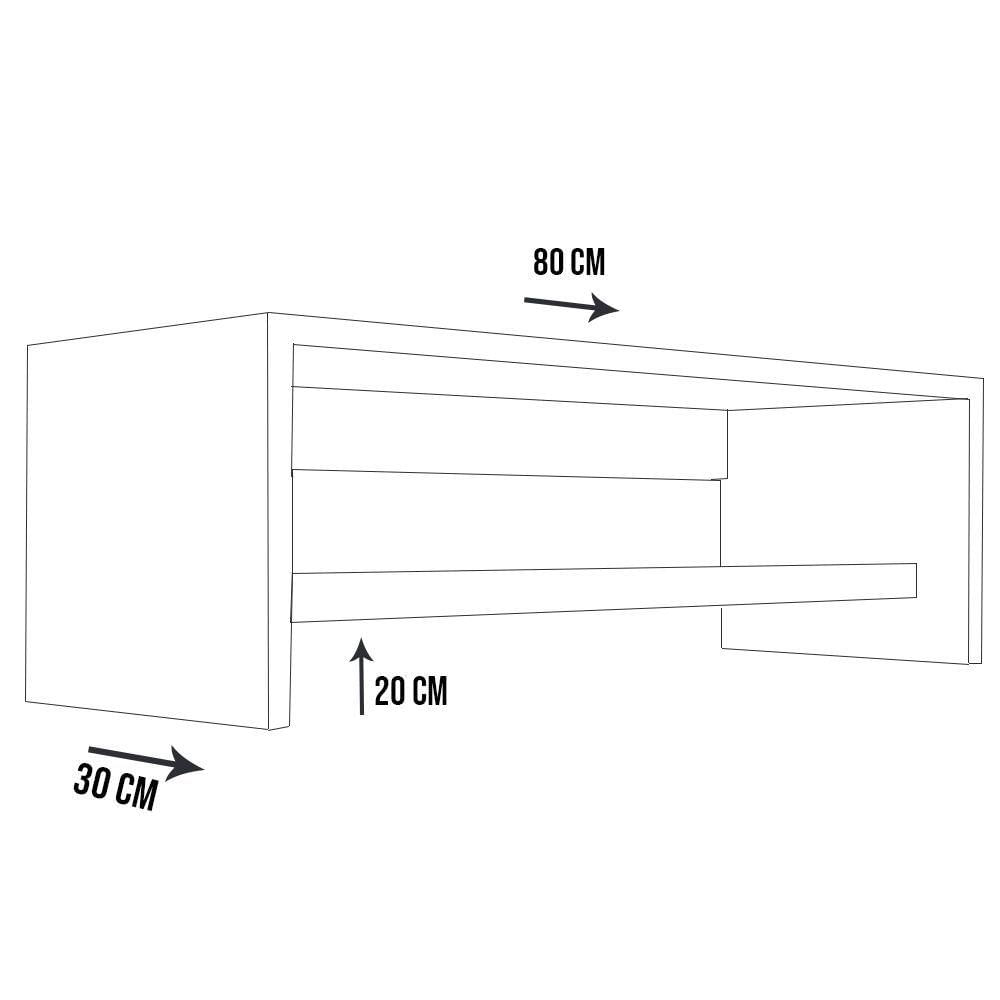 Nicho Com Varão Natural 80Cm Mdf