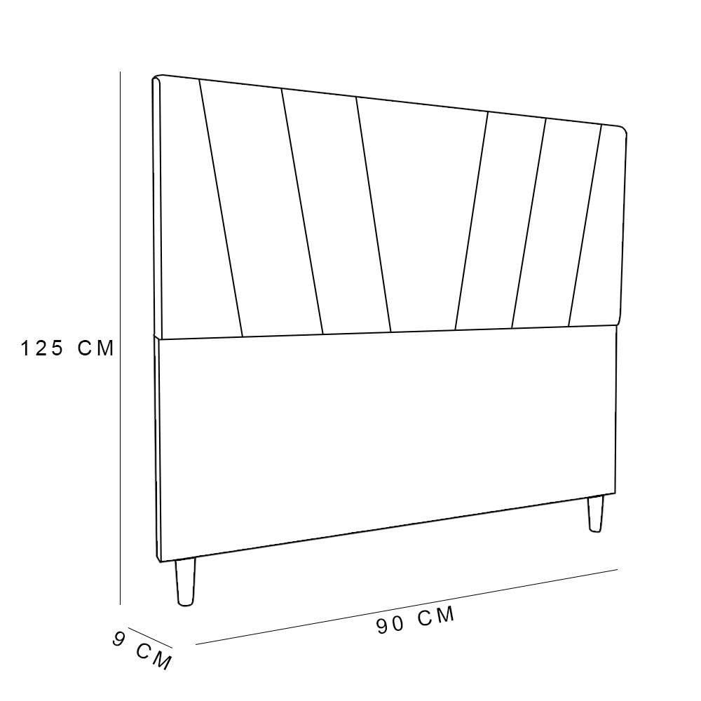 Cabeceira Solteiro 0,90m Italia Linho Cappuccino