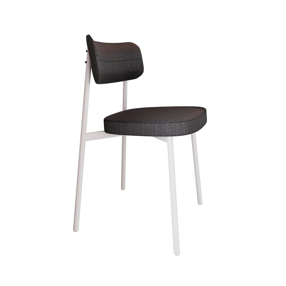Conjunto com 6 Cadeiras Alloa Polipropileno Grafite e Branco