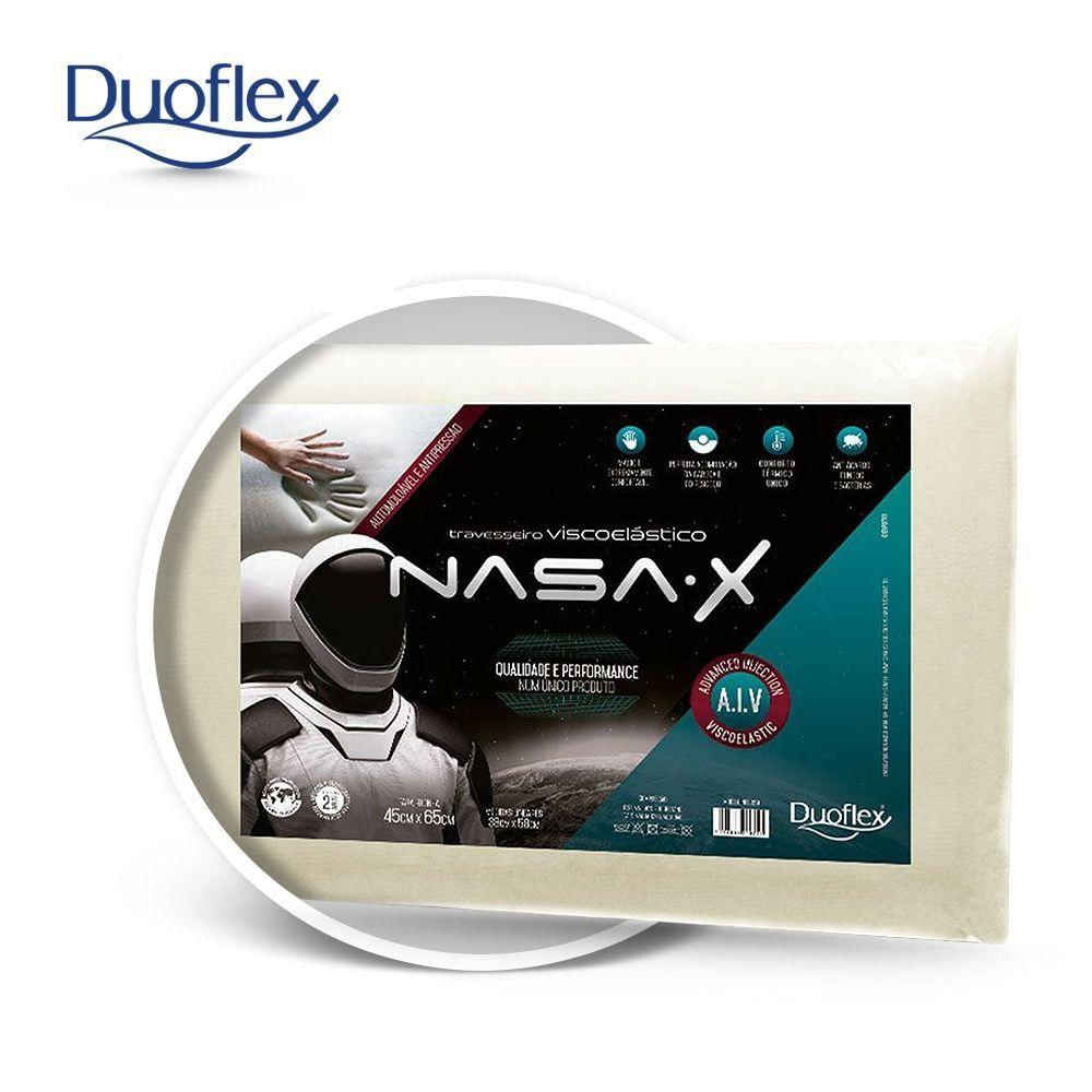 Kit Travesseiro Nasa X Duoflex Mais Capa Protetora