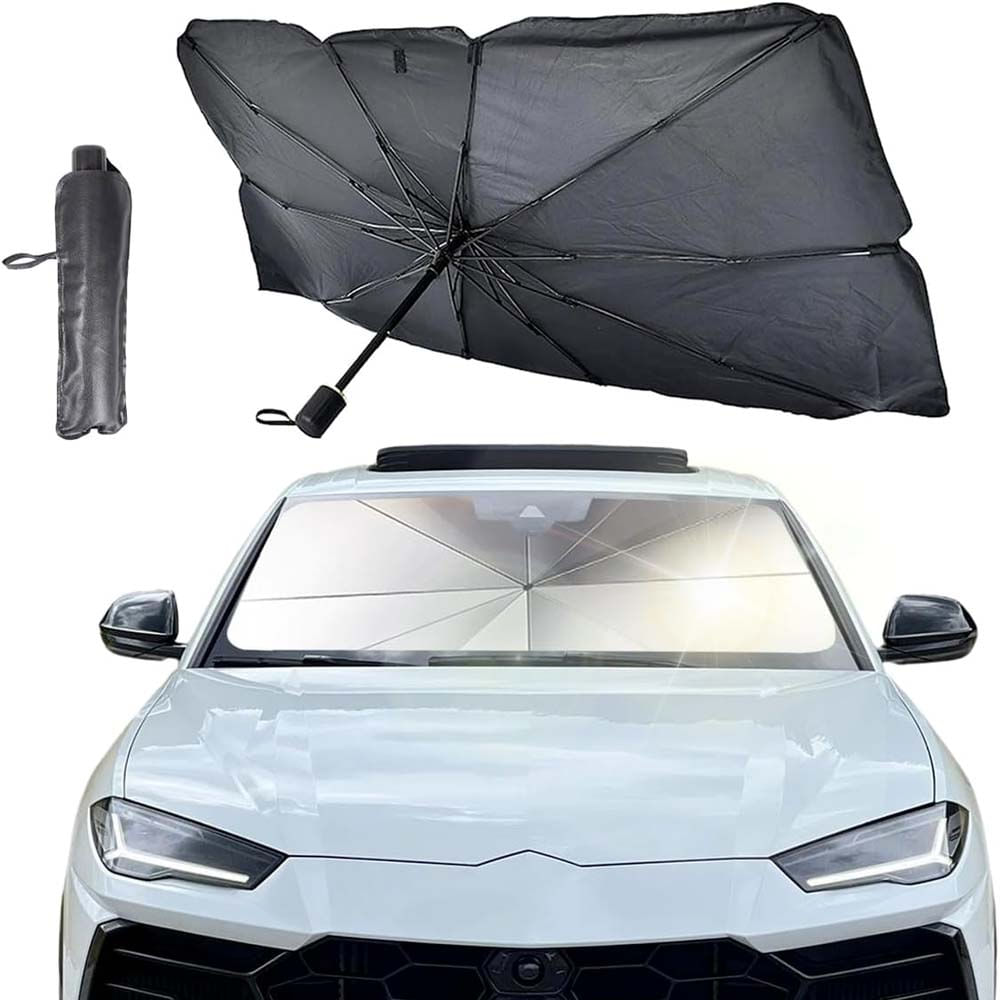 QUEBRA SOL PORTÁTIL PARA-BRISA DE CARRO GUARDA SOL COM ISOLAMENTO TÉRMICO PROTEÇÃO SOLAR UV Único / Preto