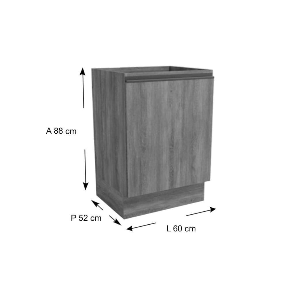 Balcão De Cozinha Modulado Maxxi G742 C- 1 Porta S- Tampo 60cm Canela - Kappesberg