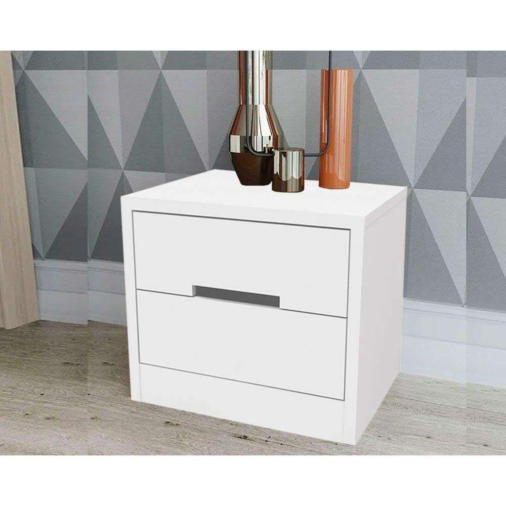 Mesa Cabeceira S822 C/ 2 Gavetas Polipropileno Branco - Kappesberg