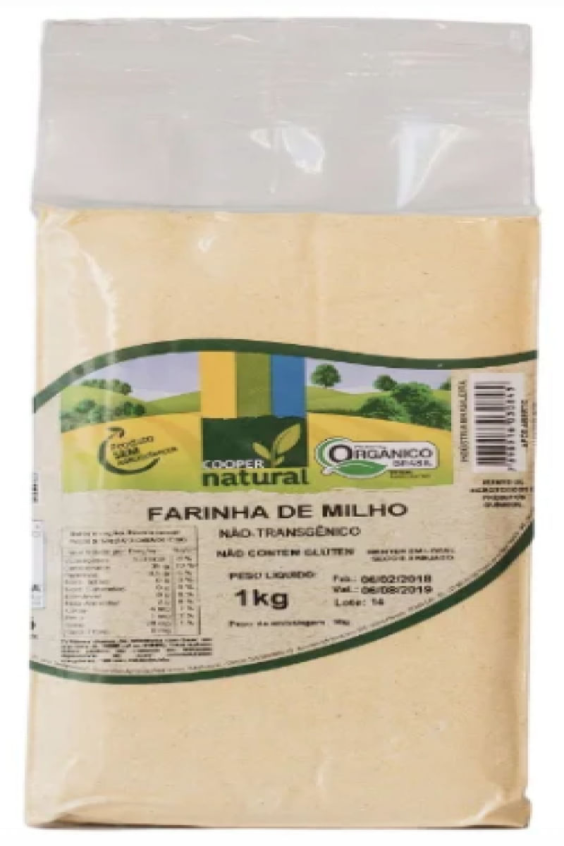 Farinha de Milho Amarela Orgânica Coopernatural 1kg