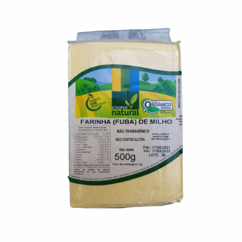 Farinha de Milho Amarela Orgânica Coopernatural 500g