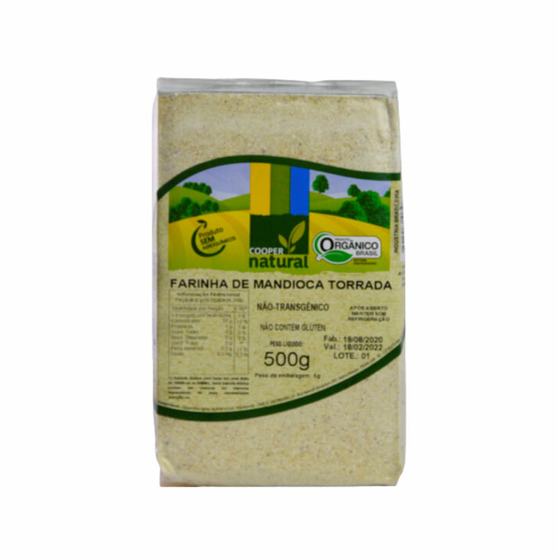 Farinha de Mandioca Torrada Orgânica Coopernatural 500g