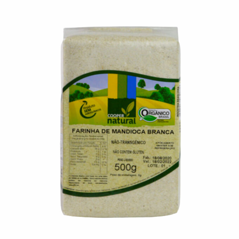 Farinha de Mandioca Branca Orgânica Coopernatural 500g