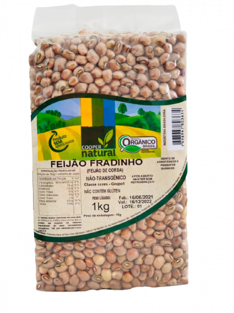 Feijão Fradinho Orgânico Coopernatural 1kg