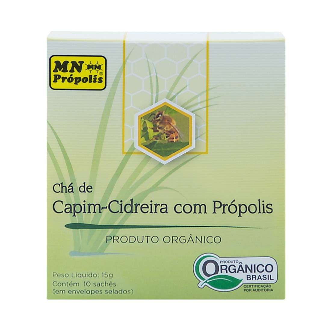 Chá de Capim Cidreira com Própolis Orgânico com 10 Sachês MN Food 15g