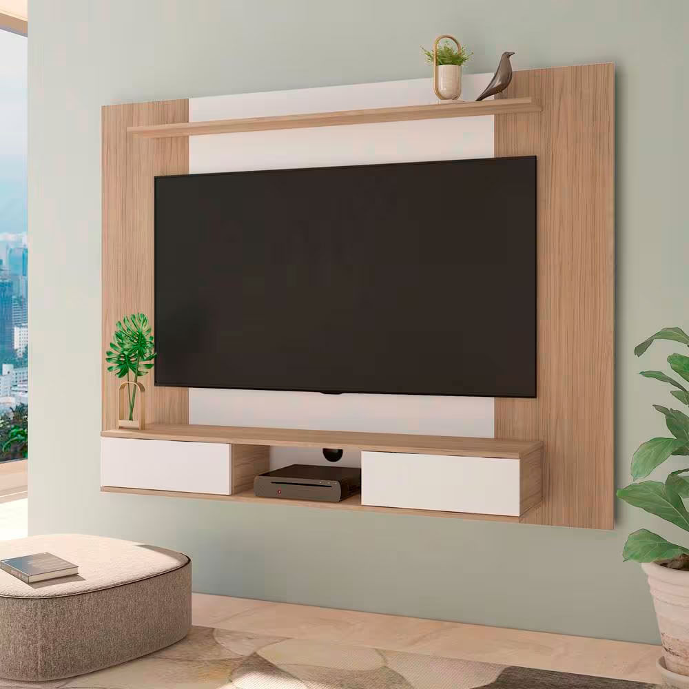 Painel Artely Nevada com 2 Portas e 3 Nichos 176cm de Largura Ideal para TV de até 75 Polegadas