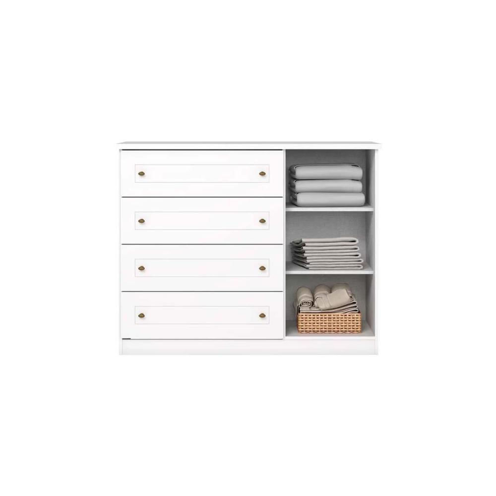 Quarto Infantil Completo Americano 2 Peças (1 G Roupa + 1 Cômoda) Qi59 Branco - Henn