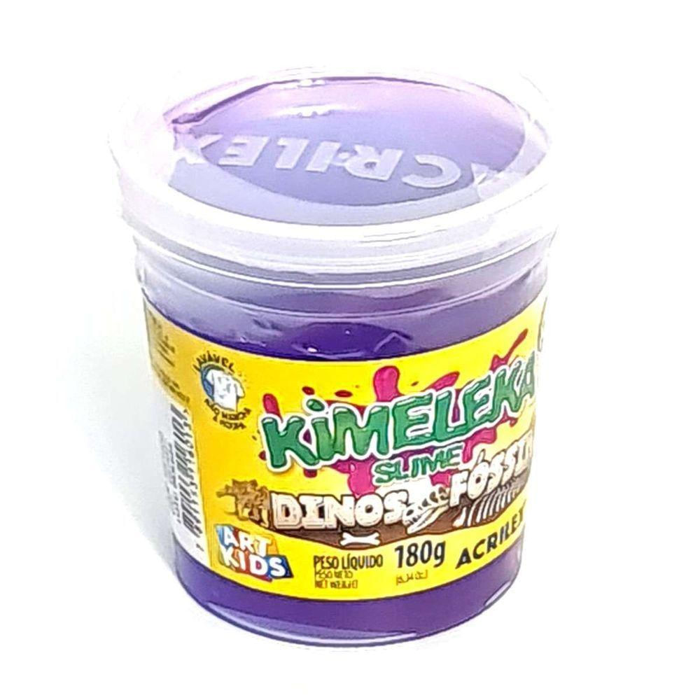 Slime Kimeleka Dinos Fóssil Pote Unidade 180g Roxo