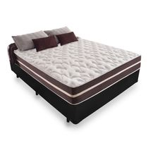 Cama Box Casal 138 Tecido Preto Com Colchão Little Angel Bello Box Mola Superlastic 62x138x188